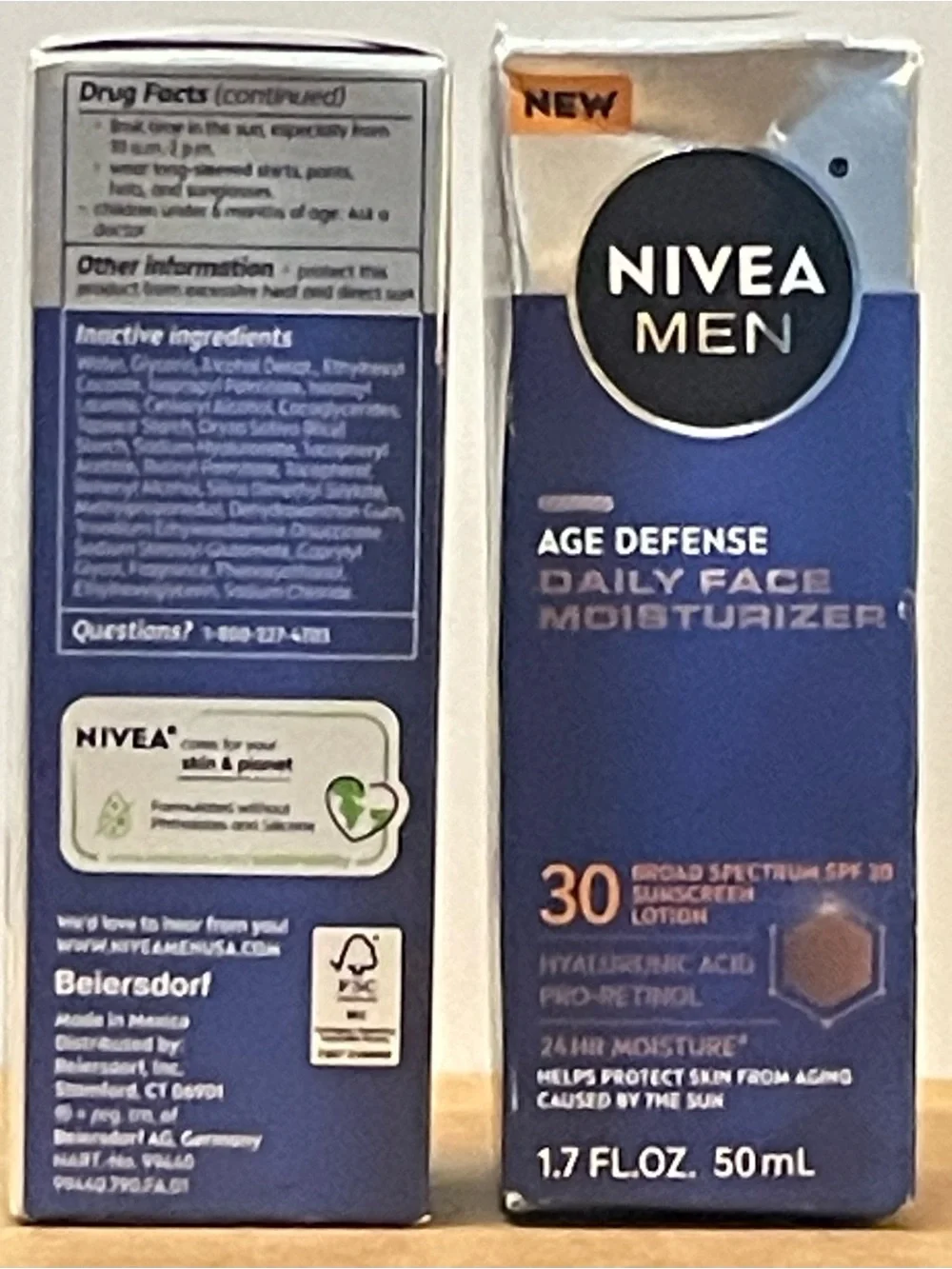 NIVEA Men Age Defense Daily Face Moisturizer SPF 30 — (Pack of 2)